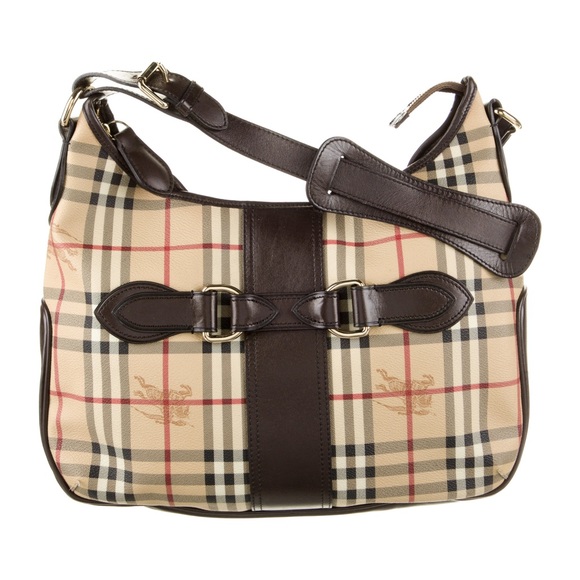 Burberry
Burberry Beige/Brown Haymarket Check Coated Canvas and Leather Hobo - Picture 2 of 3